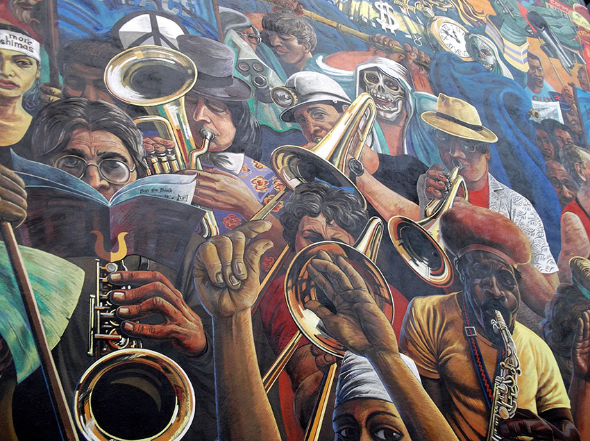 Dalston Peace Mural close up