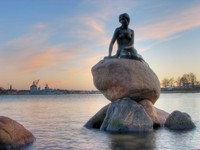 Little Mermaid statue in Copenhagen