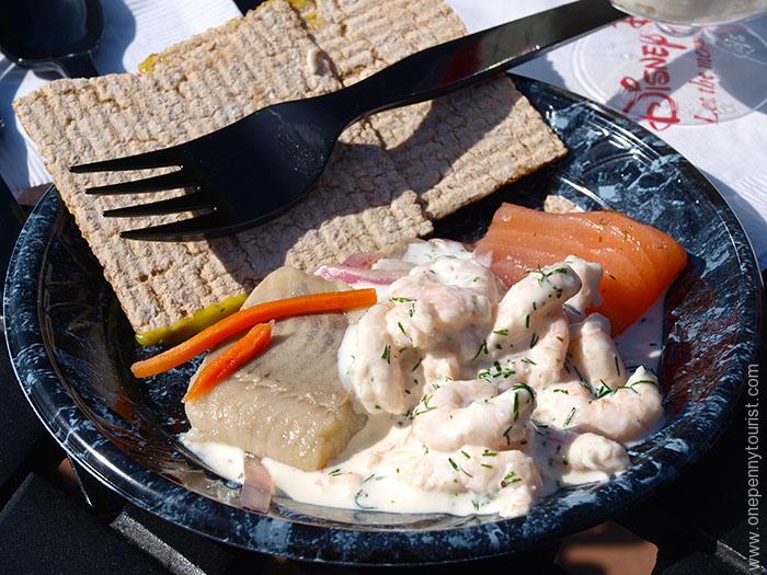 Traditional Herring served at Norway during Epcot's Food and Wine Festival at Walt Disney World. Orlando, Florida