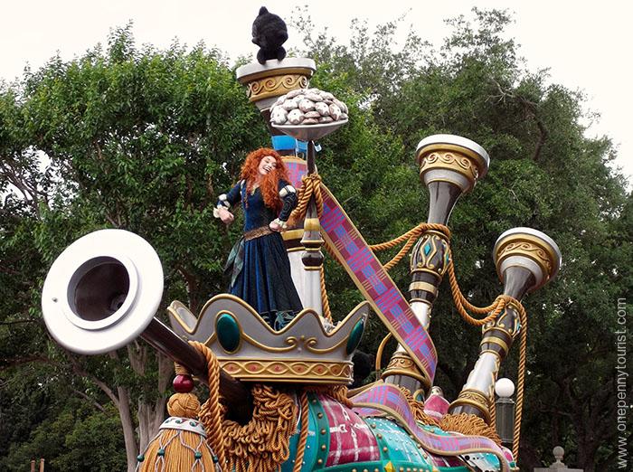 Merida in the Festival of Fantasy Parade in the Magic Kingdom at Walt Disney World