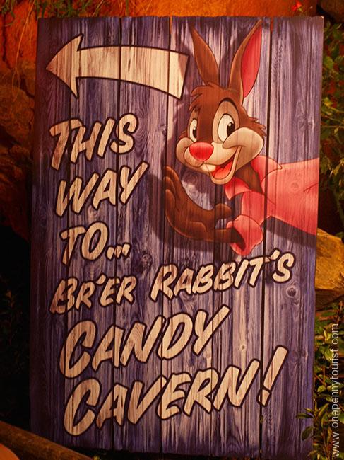 There are Candy Stations located all over the Magic Kingdom during Mickey's Not So Scary Halloween Party - this leads to Brer Rabbit's. OnePennyTourist.com